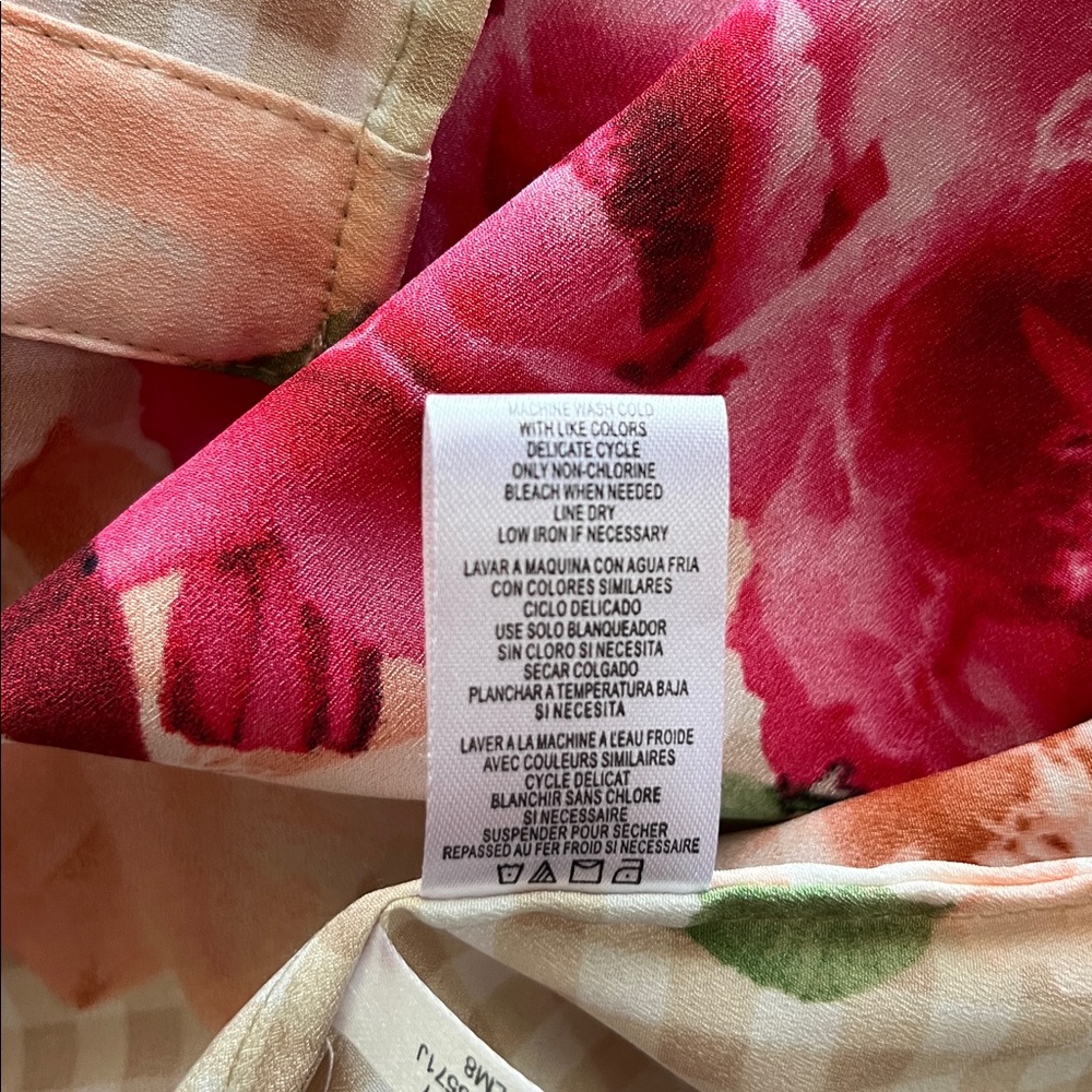 Calvin Klein Pink and Tan Checked and Floral Blouse - Picture 8 of 8